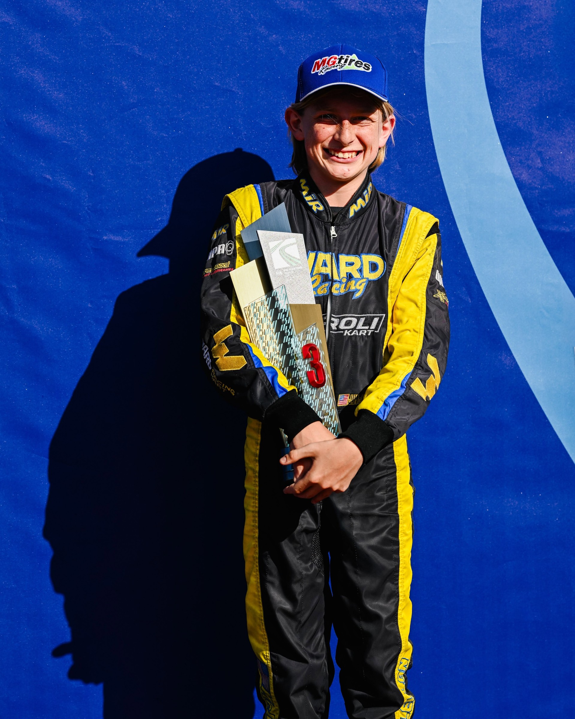 John ‘JohnJohn’ McLellan celebrating his 2026 World Cup podium finish